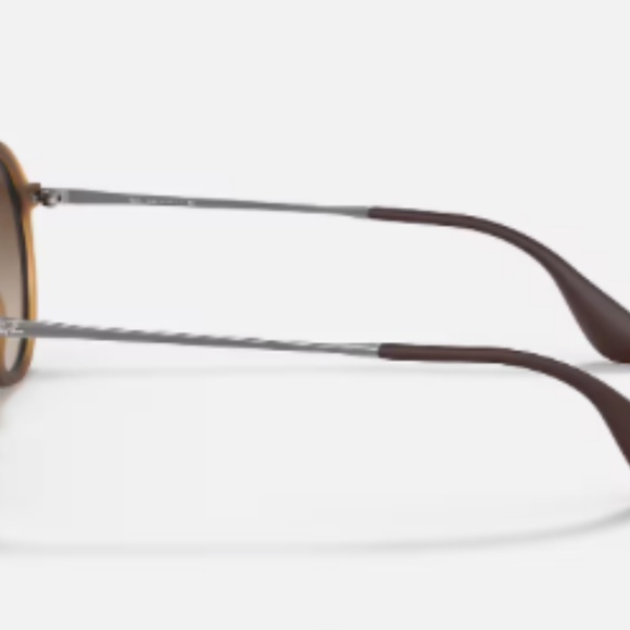 NWOT Ray-Ban Round tortoise matte Sunglasses with Brown Leather Case - RB4222 - Picture 5 of 6